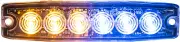 8892208 5" Amber/Blue LED Strobe Light, 6 Leds, 23 Flash Patterns, Aluminum Hous