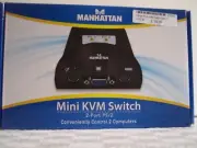 2-Port PS2 KVM Switch with Cables Manhattan #151238