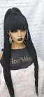 PREORDER MICRO BOX BRAIDS, LACE WIG , WIG FOR BLACK WOMEN, BRAIDED BANGS