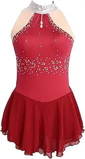 [Zagitova] Figure Skating Dress for Girls Graceful Open Back with Shiny Rhinestone Patchwork Ice Competition Dance Outfits