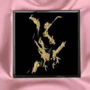 Stunning 97mm (3.8") Pure 24K Gold Gilt Gloss Black Tile – Handcrafted Artistry
