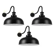 Dusk to Dawn Outdoor Gooseneck Barn Light, 14 Inch Dome Wall Sconce, Farmhous...