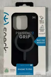 Speck Presidio2 Grip MagSafe Case For Apple iPhone 15 Pro Black