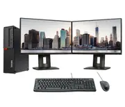 Lenovo M910s SFF Bundle Desktop PC i5-6500 3.6GHz 480GB 8GB RAM + Dual 24" Monitor - Refurbished