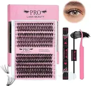 DIY Lash Extension Kit 280 Pcs Cluster Lashes Lash Clusters Kit 30D+40D with Lash Bond and Seal Waterproof Lash Applicator Individual Lashes Apply at Home Easy(30D+40D-9-16mix Kit)