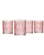 Godinger Set of 4 Jax Pink Glasses