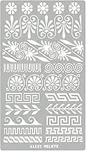 Aleks Melnyk No.36.3 Metal Journal Stencil, Greek Key, Border, Meander, Ornaments, Stainless Steel Stencil, Template Tool for Wood Burning, Pyrography and Engraving, Bullet Journaling, Crafting, DIY