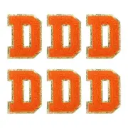 Chenille Letter Patches 2.2" Letter D Embroidered Patch (Orange, Pack of 6)