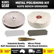 150mm Aluminium Buffing Polishing Kit for Bench Grinder(Buffs/Compounds/Spindle)