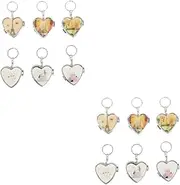 Ipetboom 2sets 7pcs Heart Shape Pill Organizer Key Chain Case Durable Portable Medicine Containers for Daily Use Lightweight and Chic Design for Travel 7pcs*2