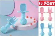 Baby Spoon&Fork Toddler Utensils Self Feeding Training Silicone Cutlery Sets