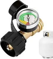 Propane Tank Gauge | Color Coded Air Gauge for Propane Tank - Propane Pressure Meter, Solid Brass Leak Detector for Cylinder, RV, Propane Heater, Fire Pit, BBQ Grill