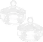 CANIGHT 2 Pcs Nail Builder Gel Kit Nails Stickers Nail Foil Manicure Nail Dish Nail Soaking Bowl Proof Nail Tray Slot Manicure Nail Cup Nail Tech Table Palette Nail Dish with Lids Glass