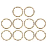 10Pcs Spring O Rings 1 1/2" Round Trigger Snap Hook Circle Gold Key Ring Clip
