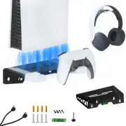 For PS5 Slim Console Wall Mount Bracket Charging Dock Charger w/ Headset Hanger