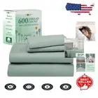 Elegant Sage Green Twin Bedding Set - 600 Thread Count & All-Around Elastic