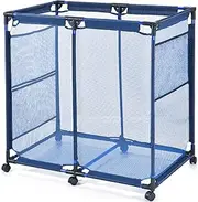 Pool Storage Bin, Pool and Ball Storage Organizer with Nylon Mesh Basket, for Pool Floats, Balls, Toys, Air Dry Quickly and Easily Roll The Storage Bins To Your Home Garage, Extra-Large, Blue
