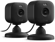 Introducing Blink Mini 2 — Plug-in smart home security camera, motion detection, HD night view in colour, built-in spotlight, two-way audio, Works with Alexa — 2 Cameras (Black)