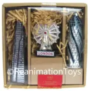 M&S Marks & Spencer 3 Glass Ornaments London Eye Shard Gherkin New