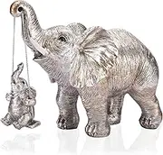 ZJ Whoest Elephant Statue. Elephant Decor Brings Good Luck, Health, Strength. Elephant Gifts for Women, Mom Gifts. Decorations Applicable Home, Office, Bookshelf TV Stand, Shelf, Living Room - Silver