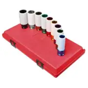 SUNEX TOOLS Metric Impact Socket Set 3/4" Drive Low Profile w/ Case (9-Piece)