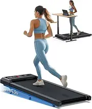 Walking Pad with 10% Incline, Walking Pad Treadmill 300lb Capacity, [Voice Control] Works with KINOMAP WELLFIT APP, 2.5HP Running Pad Small Treadmill for Home Office Apartment