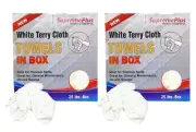 New White Terry Towel Rags For Cleaning 50 lbs. Case 2x25 lbs. Compressed Boxes