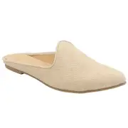 Sun + Stone Women Ninna Slip On Mule Flats Size US 11M Ivory Cream Snake Print