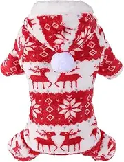 Pet Clothes - Puppy Costume Elk Sweater, Dog Knit Wear Clothes, Christmas Sweater, Cold Weather Knitted Clothes, Snowflake Pattern Thick Warm Clothes, Christmas Costume for Small To Large Dogs