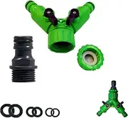 Dual Tap Connector,2 Way Garden Hose Splitter Hose Tap Connector,Outdoor Y Valve Water Taps Splitters Washing Machine Hose Connectors,Y Splitter Manifold Garden Hose Faucet Adapter with On/Off Valves