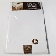 Benson Mills White Tablecloth 60"x 102" Rectangle Linen 100% Polyester NEW