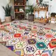新品波西米亞地毯客廳臥室家用沙發茶幾美式復古摩洛哥民族風花磚地墊