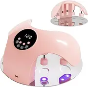 Meremit Rechargeable LED Nail Lamp, 49W Nail Curing Lamps for Gel Polish, UV Nail Light with 4-Timer Setting and Flexible Angle Adjustable, Professional LED Nail Dryer for Fingernails & Toenails