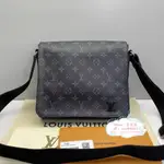 精品二手 LV 路易威登 M45272 DISTRICT PM 小號帆布 黑灰老花 郵差包 斜背包 休閒挎包