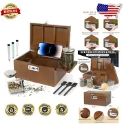 Stylish Large Bamboo Box with Hinge and Combination Lock for Organized Living