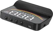 wiiyii Head Up Display M11， Hud Display Car with OBD +GPS Dual System Display, Windshield Display, Over Speed Alarm, Voltage Alarm, Suitable for All Cars