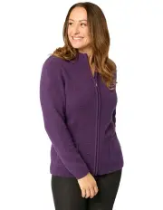 [Fella Hamilton] Ray Zip Up Bobble Cardigan in Purple