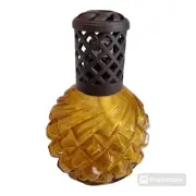 Pineapple Amber Pressed Glass Effusion Fragrance Oil Lamp with Topper
