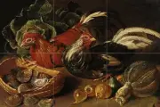 chickens fruits vegetables J. Kerckhoven Tile Mural Backsplash Marble Ceramic