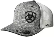 Ariat Mens Adjustable Snapback Mesh Cap Hat (Black Heather, One Size)