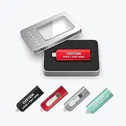 Personalized OTG USB Flash Drive, 100 Pack Custom 3-in-1 Multifunctional USB 3.0 Memory Stick Pen Drive, Ideal for Corporate Promotional, Businesses Event and Non-Profits (16 GB,with Metal Box)