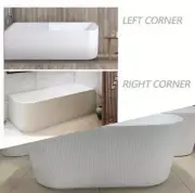 Lombok Fluted Corner 1500mm 1700mm Back to Wall Acrylic Bath Tub NO Overflow