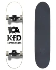 KFD COMPLETE SKATEBOARD PROGRESSIVE PREMIUM THRASHED STACKED WHITE 7.7