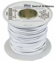 Alpha Wire White Hook Up Wire 0.9 mm² CSA 600 V 18 A 30m- New in Box- 1857-WH005