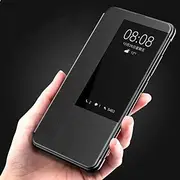 Phone Case For Huawei Huawei Mate 20 pro Flip Flip and Screen Protector with Windows Solid Colored PU Leather