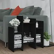 Side Cabinet Black 60x26x60 cm Engineered Wood,Buffets & Sideboards 11.24KG-806284