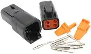 Aeroflow Weathertight Dtm 4 Pin Black Connector Kit Deutsch Dtm Styl - AF49-9104