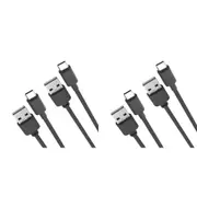 2x 2PK Laser USB-A to USB-C Fast Charging Data Sync Cable Connector Cord 1m BLK