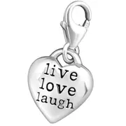 Sterling Silver Quote on Heart Clip on Charm