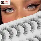 False Eyelashes Fluffy Wispy Curly Natural Lashes 3D Faux Mink Lashes 7 Pairs Ji